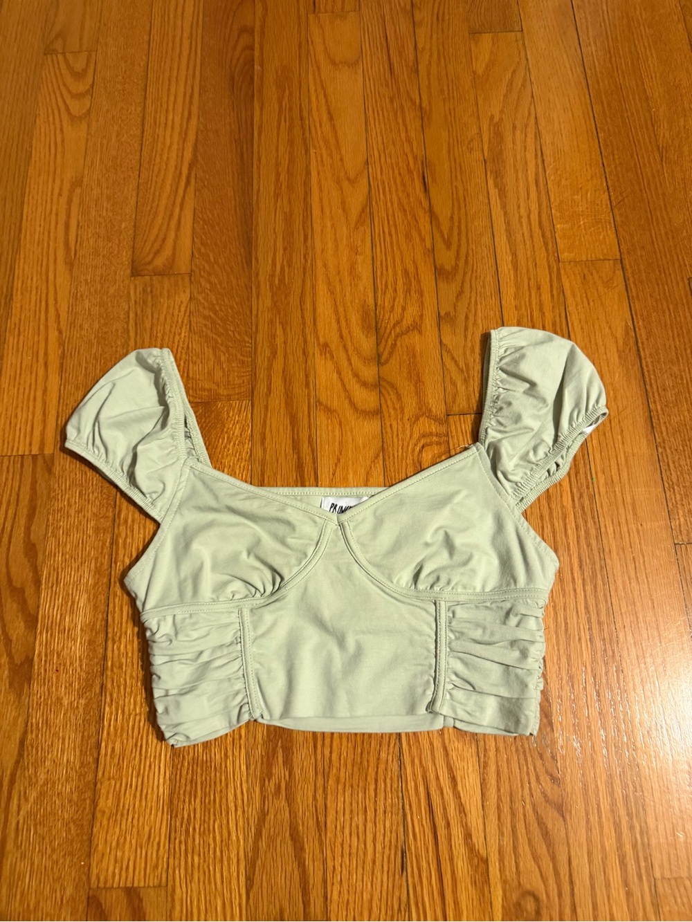 Princess Polly mint cropped blouse size 6